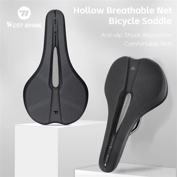 West biking ultraleve sela de bicicleta oco respirável à prova de choque assento de ciclismo anti-deslizamento aerodinâmico mtb almofada de bicicleta de estrada