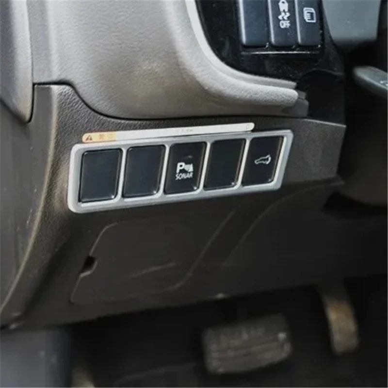 WELKINRY For Mitsubishi Outlander 3rd Generation 2014-2022 ABS Chrome Car Console Front Head Lamp Light Switch Button Knob Trim