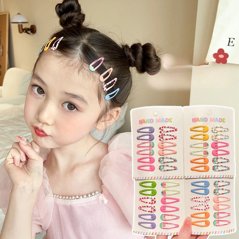 

60Pcs/set Kids Colorful Dopamine Hair Clip for Girl Water Drops Bangs Clip Hairpins Baby Broken Hair BB Clips Headwear Wholesale
