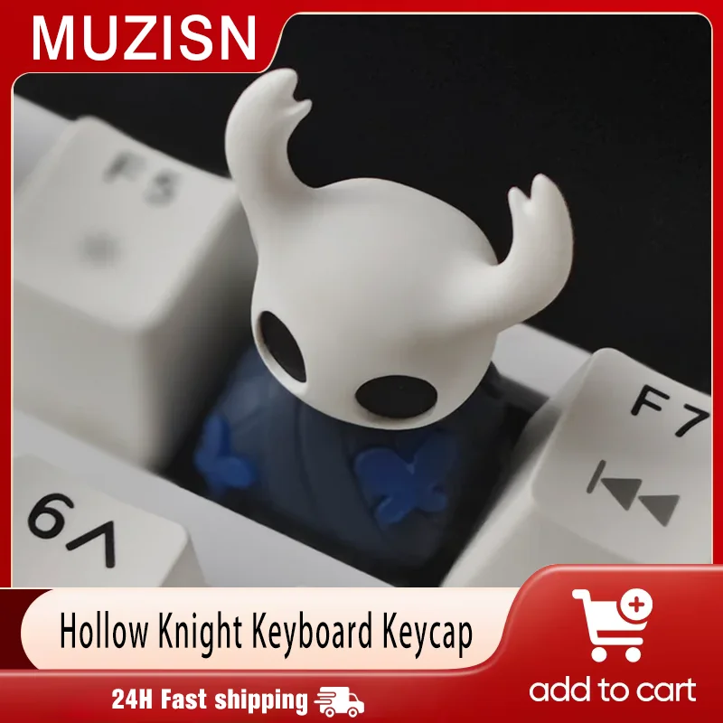 

Hollow Knight Keycap Светопропускание Симпатичная личность Смола Механическая клавиатура Аксессуар Аниме Одиночная индивидуальная клавиатура Esc