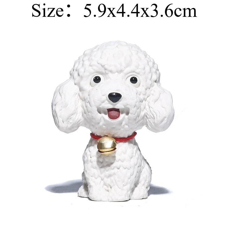 1 PC Purple Clay Dog Tea Pet Premium Breedable Cute Lucky Teddy Zodiac Dog Prosperity Home Table Decoration Ornament Accessory