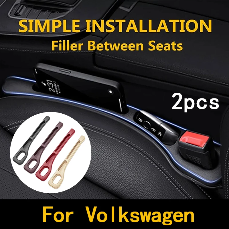 2Pcs For Volkswagen VW GTI Passat B6 Golf 4 Polo Jetta Beetle Tiguan CC Car Seat Gap Filler Between Seats Crevice Accessories
