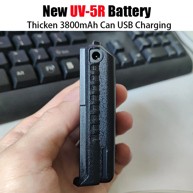 2022 New Baofeng UV-5R Battery Thicken 3800mAh Support USB Cable Charging Li-ion Battery UV5R Series Walkie Talkie Spare Power