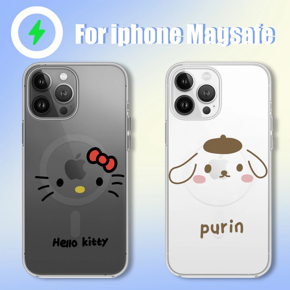 

MINISO Cartoon Sanrio and Lotso Cute Phone Case for iPhone 12 11 13 14 15 16 Max Pro Plus Magsafe Magnetic Wireless Cover