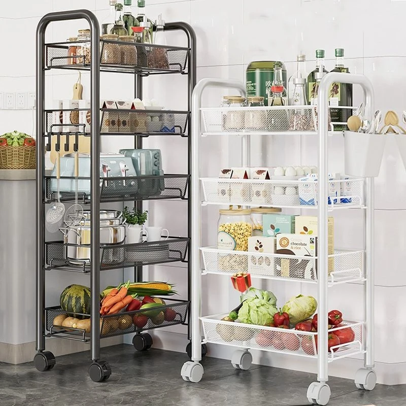 Kitchen Floor To Ceiling Shelf, Bathroom Crevice Shelf, Bedroom Headboard, Multi-Layer Movable Trolley, Living Room Snack Rack