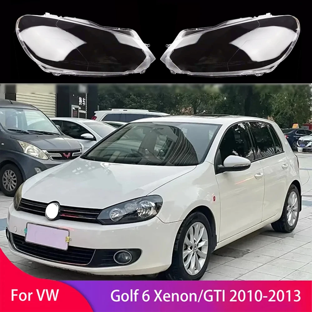 

For VW Golf 6 Xenon/GTI 2010-2013 Headlight Lampshade Transparent Cover Headlight Shell Lampshade Lens Head Light Glass