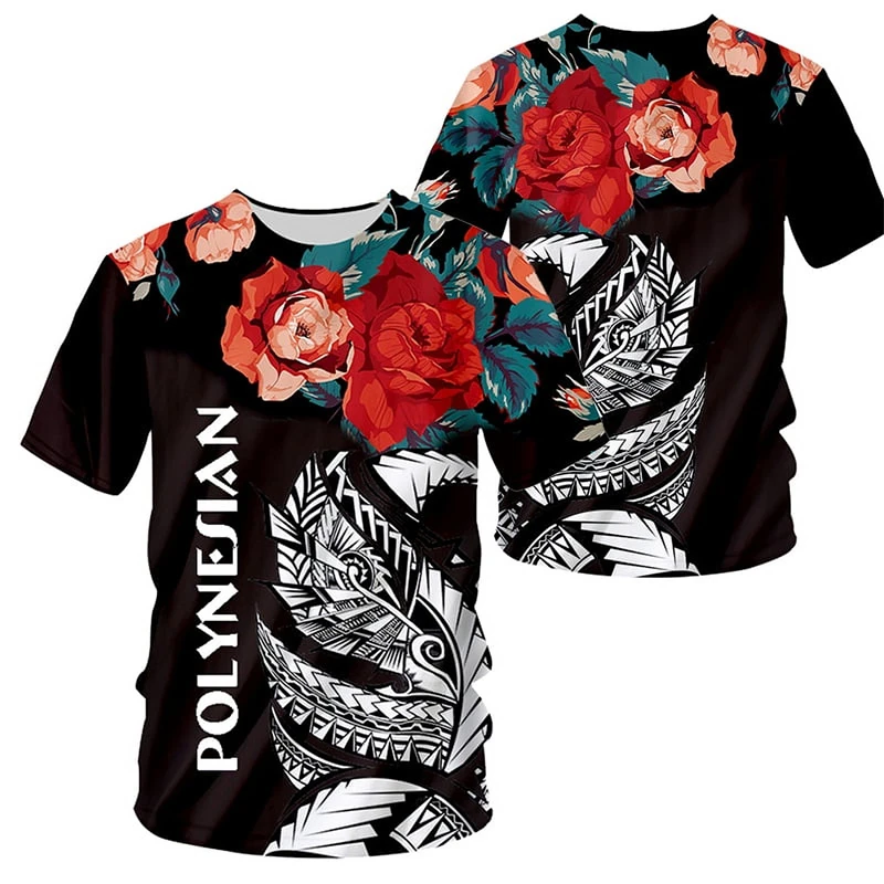 Polynesian 3D Print T-shirt Men\'s Clothing Short Sleeve O-neck Casual T Shirts Street Style Harajuku Oversized Soft Tees Tops