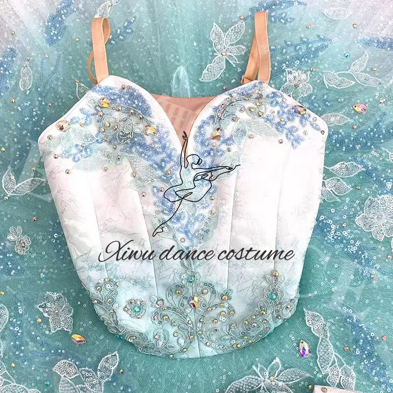 2024 High-End Customized Sleeping Beauty Bachta TUTU Puff Skirt Professional Competition Performance Skirt