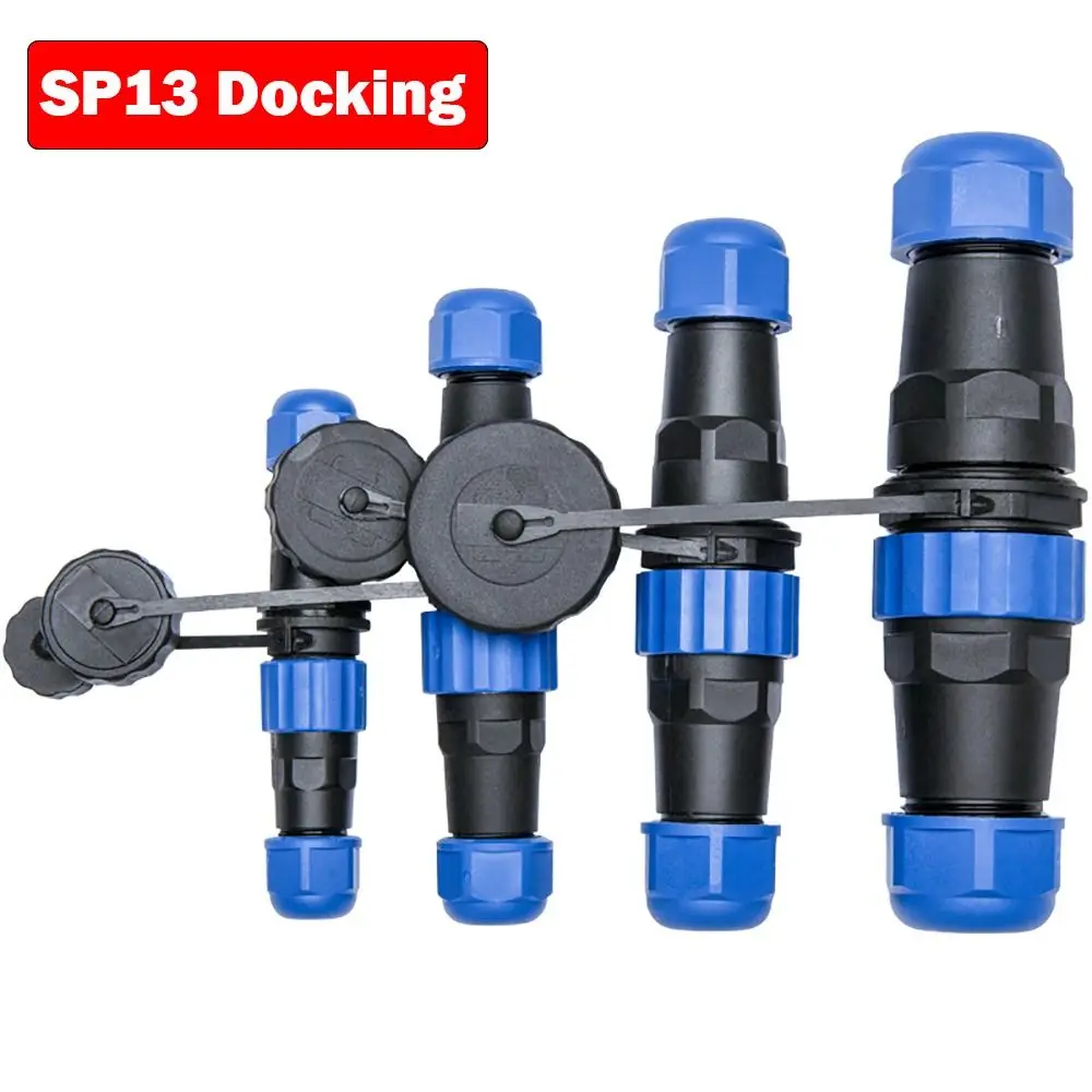 SP13 Docking Style Connector IP68 Waterproof 1/2/3/4/5/6/7/9 Pin Cable Connector Screw Crimping Male/Female Plug Socket