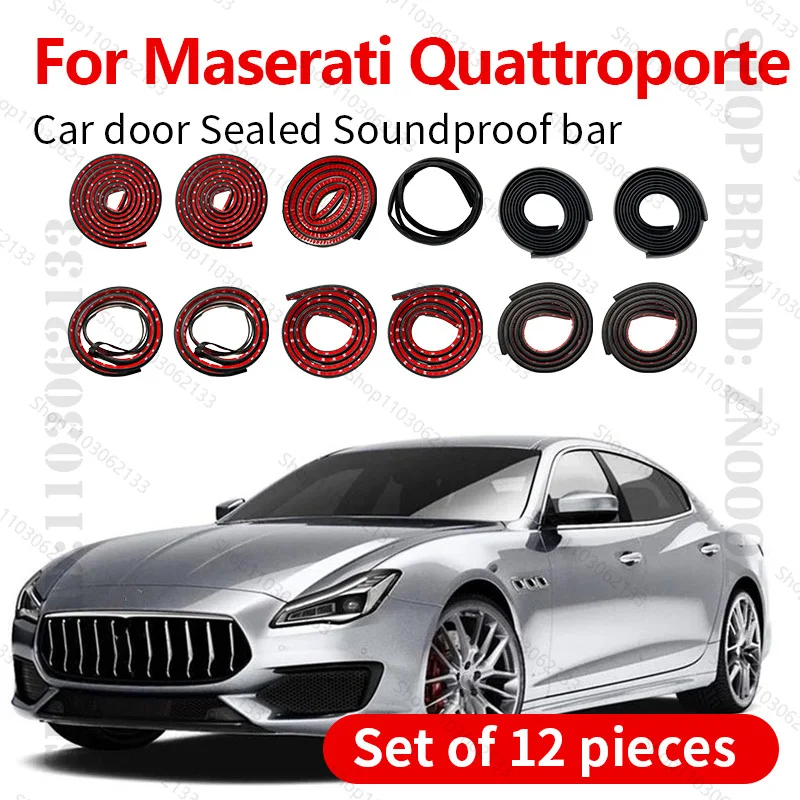 

For Maserati Quattroporte Car Door Seal Strip Rubber Double Layer Sealing Protector Soundproof Dustproof Seal Strip 12PCS Set
