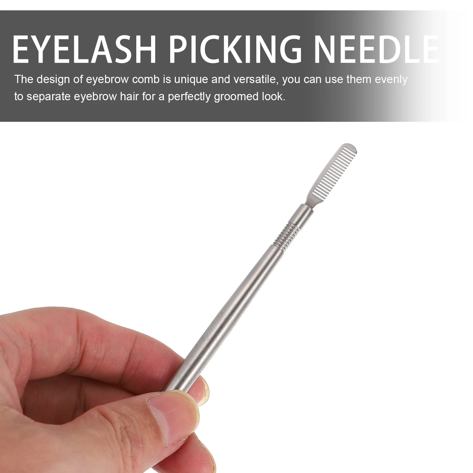 2 Pezzi Strumento per Sollevamento Ciglia in Acciaio Inox 2 in 1, Pettine per Sopracciglia Multiuso per Separare, Arricciare e Definire le Ciglia
