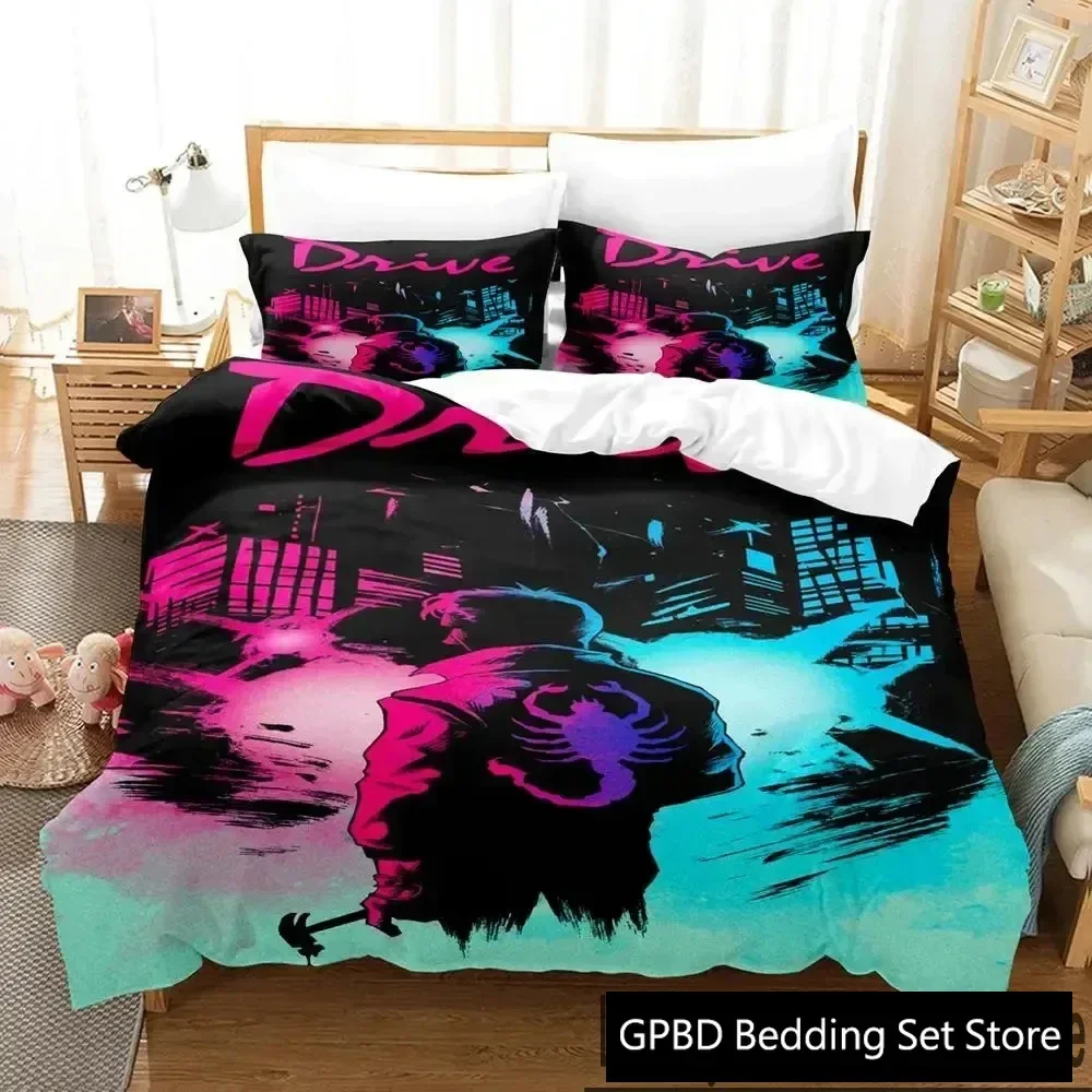 3D Print Drive Ryan Gosling Bedding Set Boys Girls Twin Queen King Size Duvet Cover Pillowcase Bed boys Adult Home Textileextile