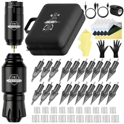 DM Wireless Tattoo Kit Complete Mini Rocket Machine Battery Case Needle Power Ink Rotary Tattoo Pen Permanent Makeup Tattoo Kit