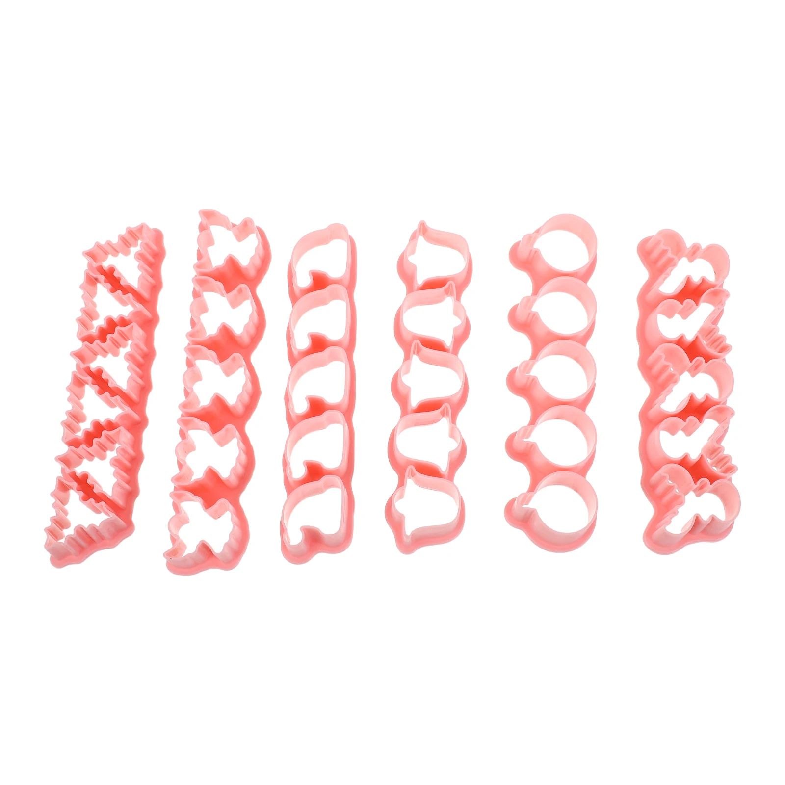 6Pcs Christmas Cookie Cutters Mini Plastic Multi Shapes Angel Bell Reindeer Snowball Leaf Hat Molds Xmas Party Baking
