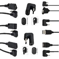 180 Degree Up Down Angle USB 3.1 Type C Male To Micro Mini Type-B Female USB Otg USB-C Charging And Data Converter Cable 25cm