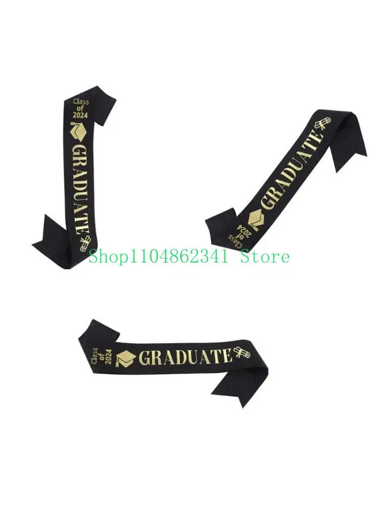 

652F Graduation Stole Black Unisex Teens Graduation Stole for College Student