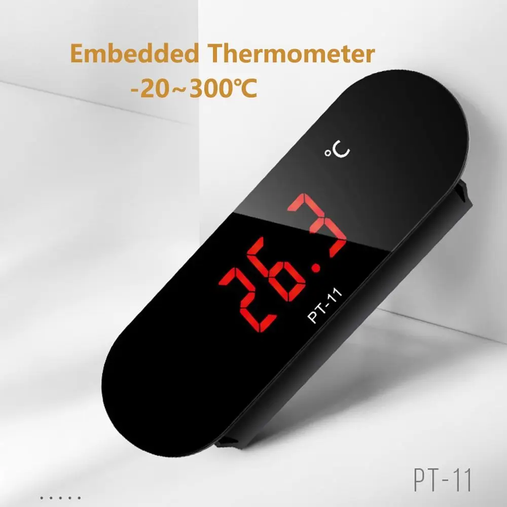 Resistance -20~300℃ Embedded Thermometer Lightweight 12 V/ 85～250 V Digital Thermometer with Probe PT-11 Embedded