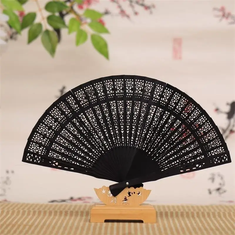 300pcs wedding fans Chinese solid color sandalwood fans Fancy party favors 8 inches 6colors available