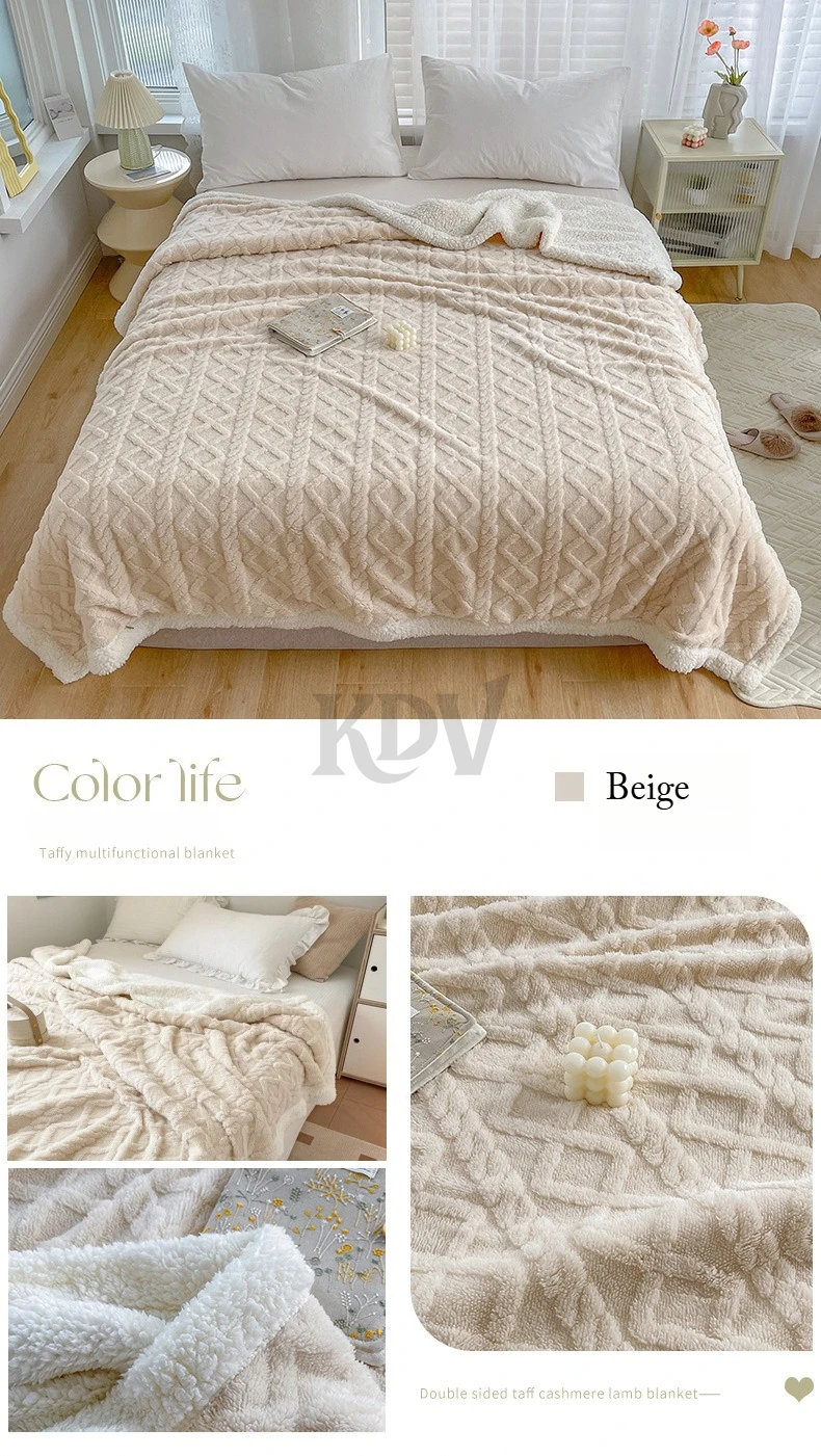 Double Layer Fleece Blanket Autumn Winter Thick Warm Office Nap Throw Blankets for Sofa Bed Single Double Soft Plush Comforter
