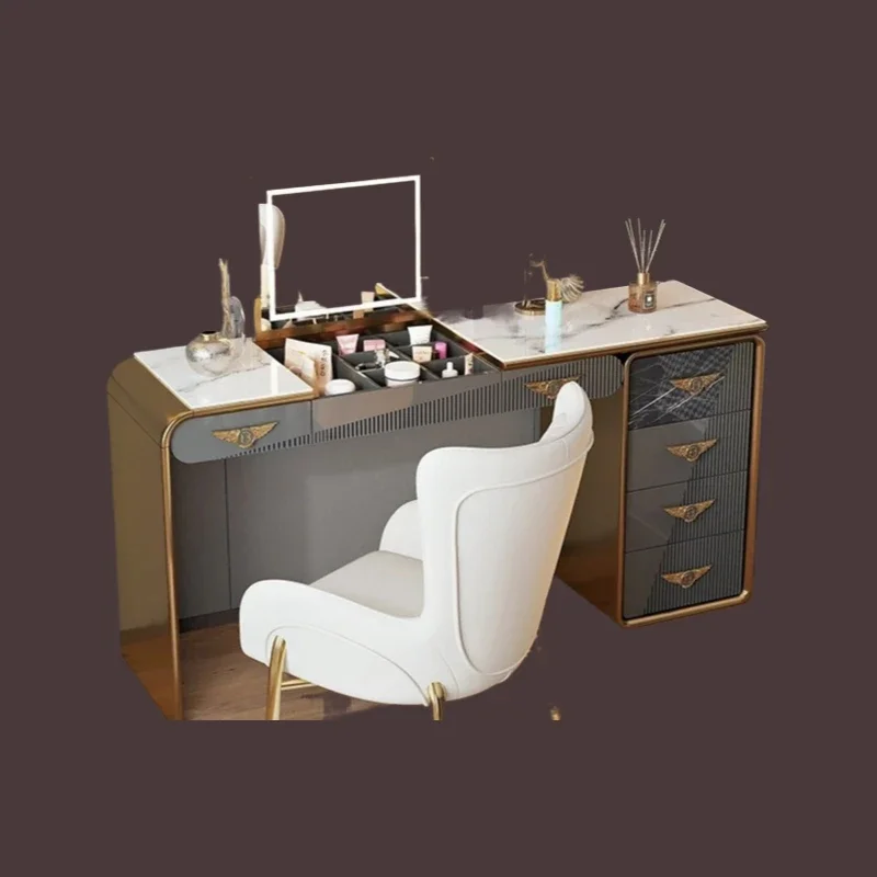 AALight Luxury Rock Slab Dresser Clamshell Modern Simple Premium Makeup Table Bedroom Premium Makeup Table