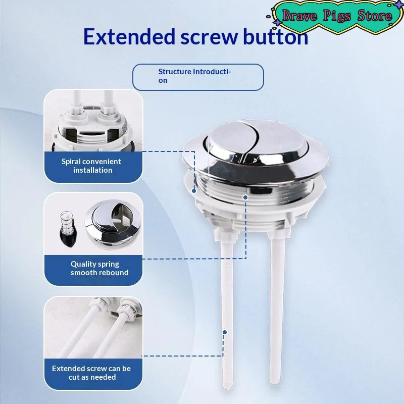 

1 шт. универсальная кнопка двойного смыва для унитаза 38/48/58 мм, клавишный клапан для сливного бачка унитаза, аксессуар для ванной комнаты