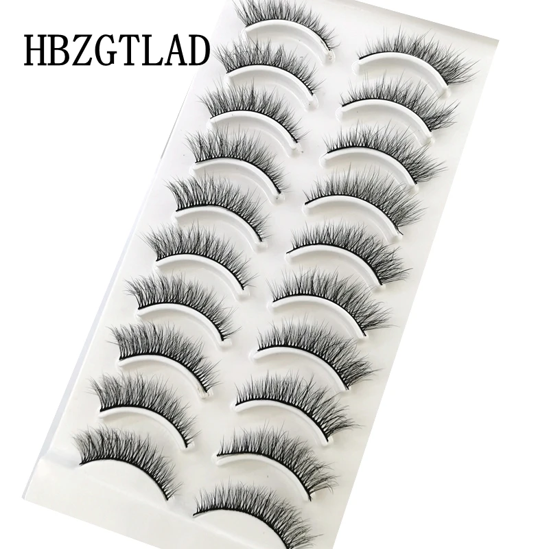 New 10 Pairs 3D Faux Mink Lashes Fluffy Soft Wispy Natural long False Eyelashes Curly lashes wholesale Reusable eye lashes