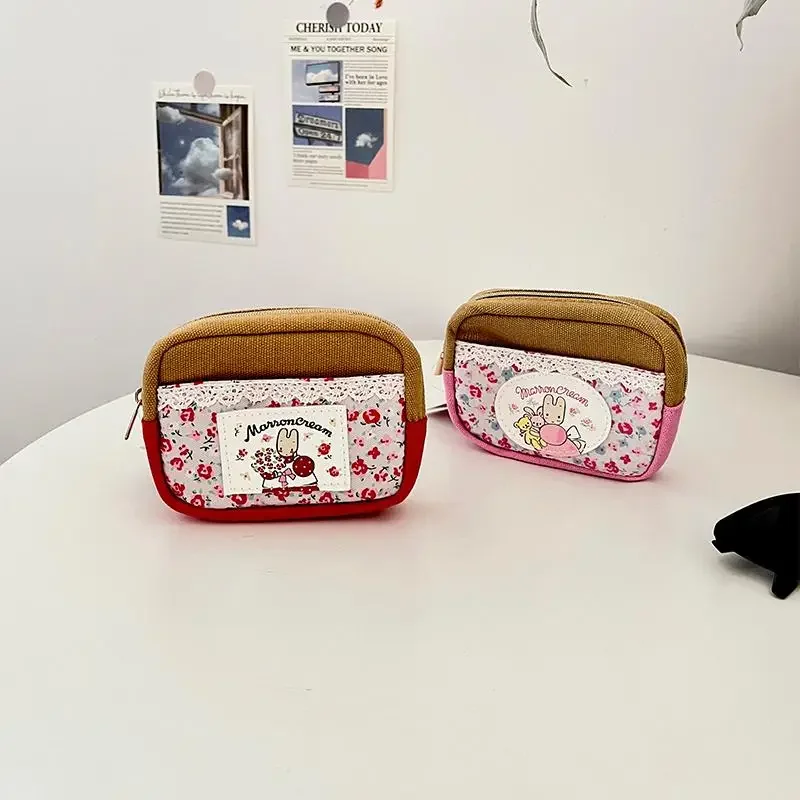 Cute Moli Cosmetic Bag Cartoon Mini Storage Bag Canvas Coin Purse Lipstick Headphone Storage Convenient for Travel and Storage