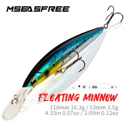 MSEASFREE Floating Minnow Fishing Lure 16.3g 3.5g Rattle Artificial Hard Baits Wobblers For Bass Pike Fishing Tackle Propbaits