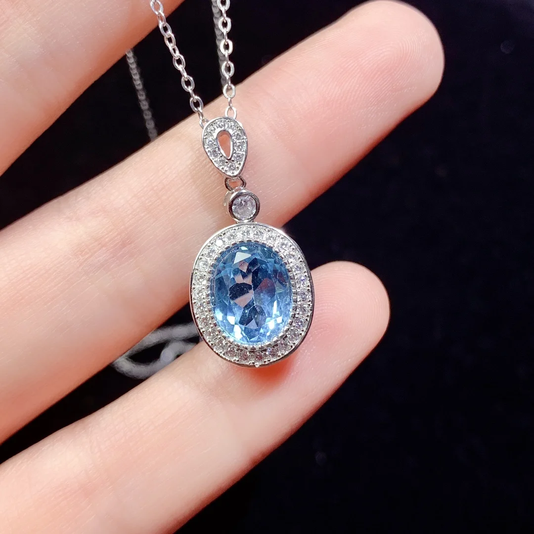 

Natural Topaz Necklace Simple Pendant 925 Sterling Silver Ladies Gemstone 925 Silver Free Shipping Jewelry Certified Boutique