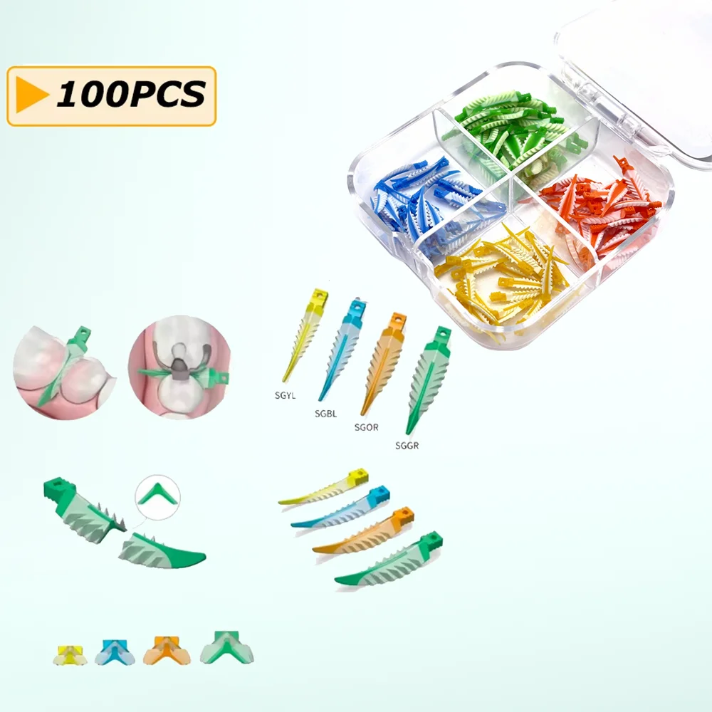 

100Pcs Dental Composite Wedges Kit Silicone Adaptive Interdental Wedges Dental Matrix Autoclavable Silicone Dentist Material