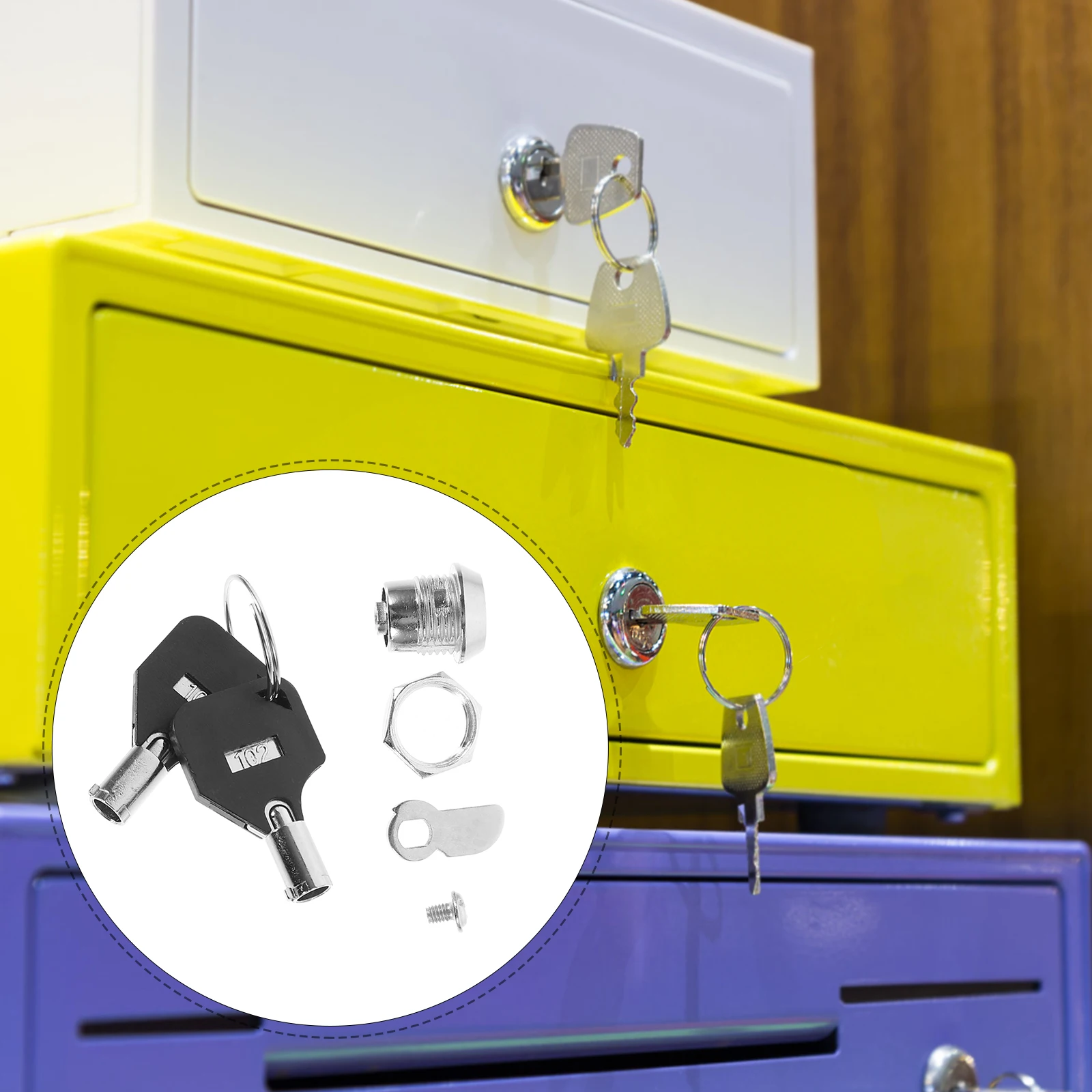 

1Set Zinc Alloy Lock Core Cabinet Cam Locks Tubular Security Easy Install Non-Key Retaining DIY Project