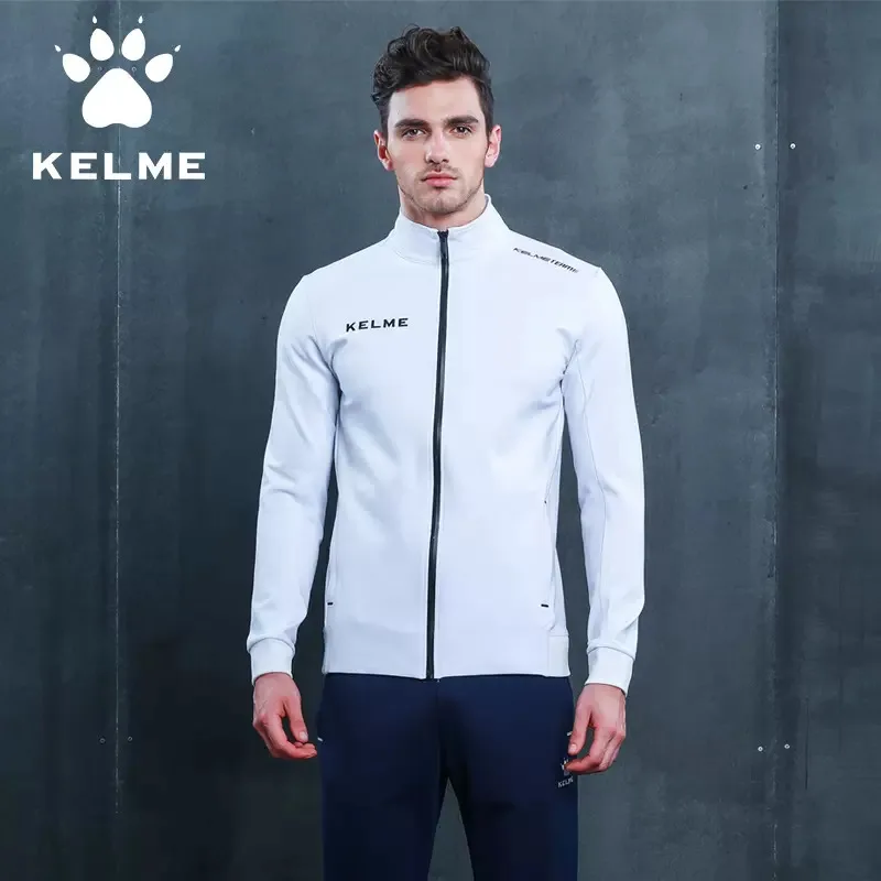 KELME Men\'s Football Uniform Training Jacket Jogging Clothes Knitted Windproof Coat Football Training Suit Custom Sportswear