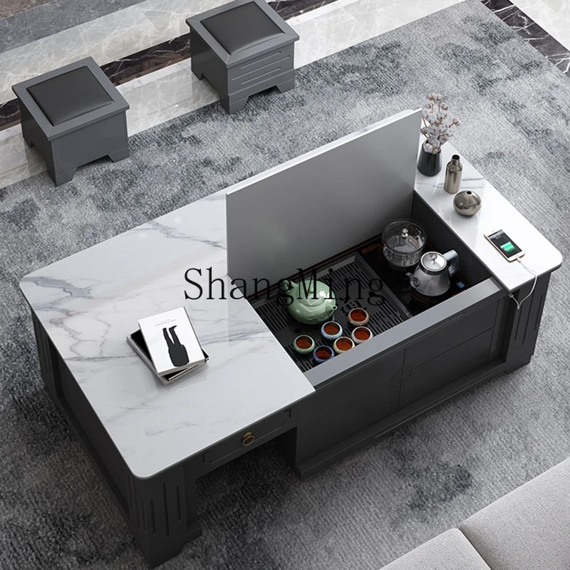 

SM simple intelligent lifting Kung Fu tea table with kettle tea table household integrated