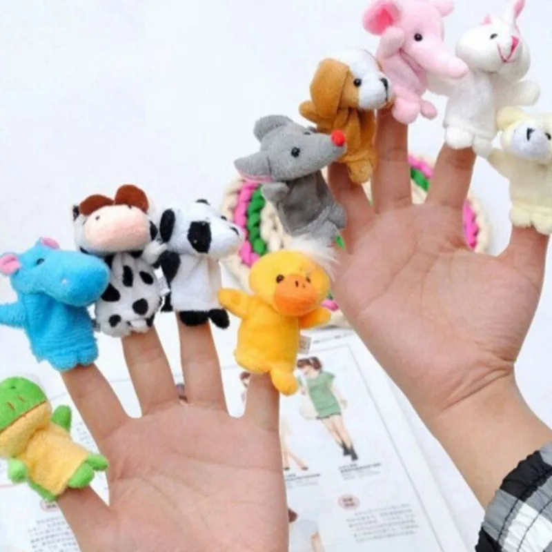 ชุดตุ๊กตาปลอมนิ้วมือ 10 ชิ้น น่ารัก นุ่มนิ่ม รูปสัตว์การ์ตูน ของเล่นเด็ก ของขวัญเสริมพัฒนาการ