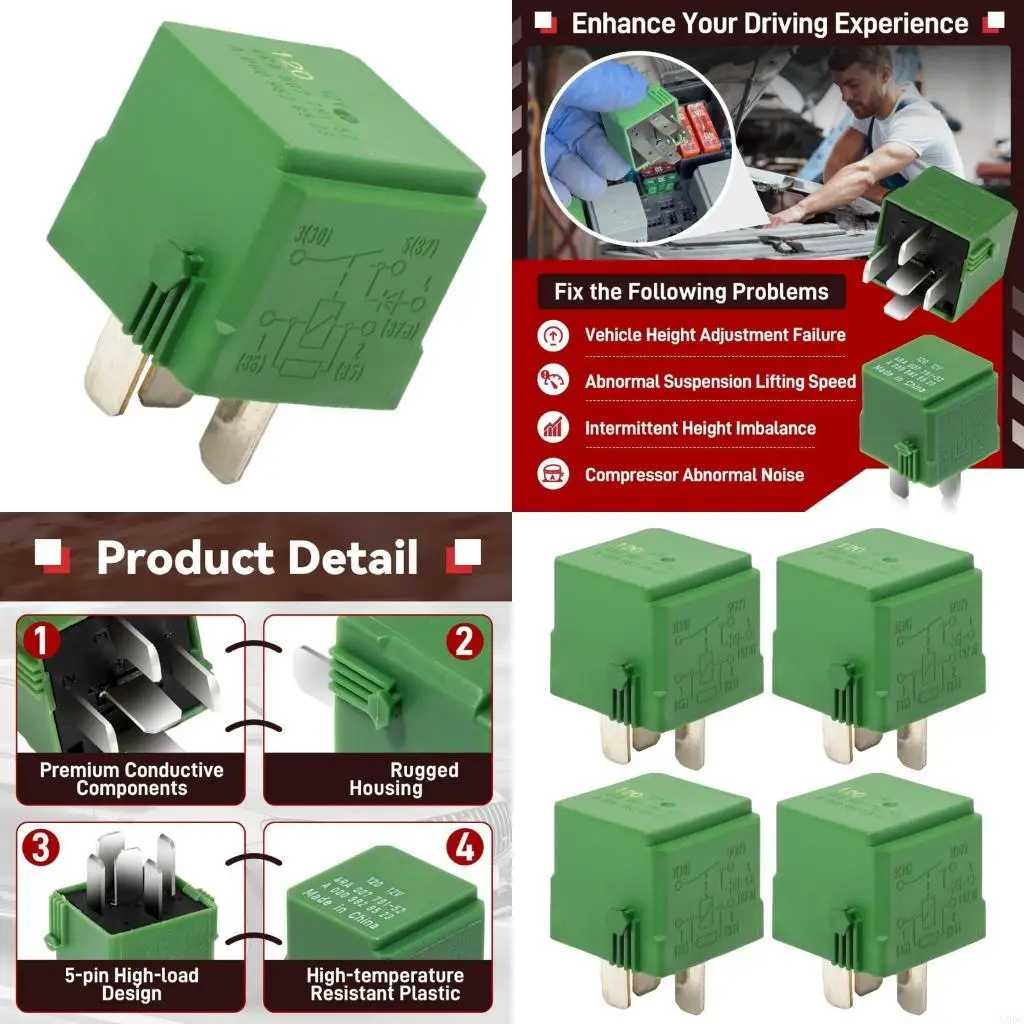 Long Lasting Auto Relays Replacement 0009828523 Strong ABS Metal Automotive Relays Quick Installation for W164 W251 C216 New