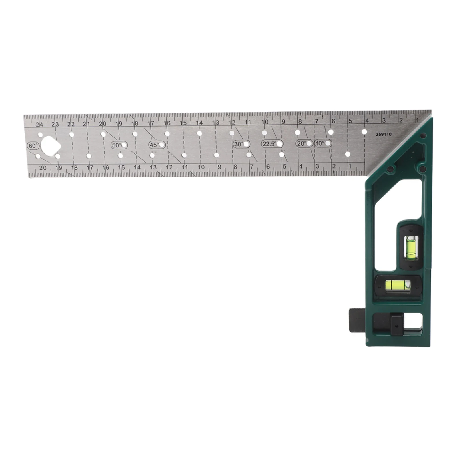 Multi-Angle Right Angle Square Tool Made of Stainless Steel with Built-In Level Bubble for Precise Angle and Size Marking