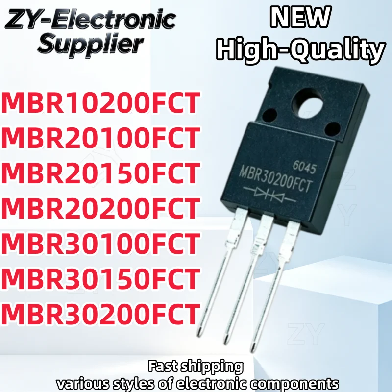 10Pcs 100% New MBR10200FCT MBR20100FCT MBR20150FCT MBR20200FCT MBR30100FCT MBR30150FCT MBR30200FCT TO-220F Schottky Diode