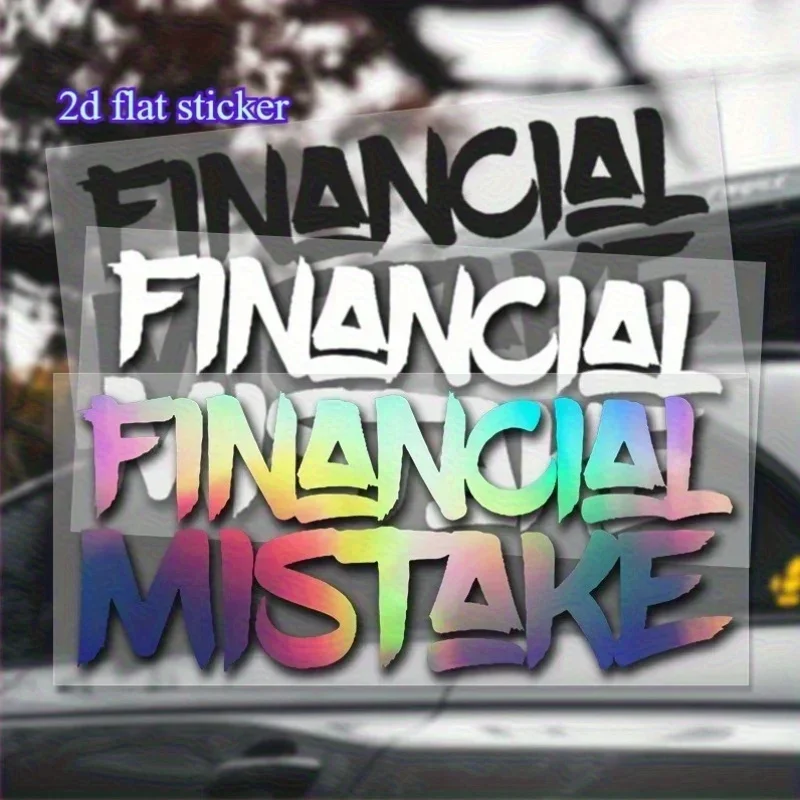 1개 패셔너블한 '재정적 실수' 자동차 스티커, 자동차용 그래피티 데칼, 자동차에 장난스러운 분위기를 더하기에 이상적