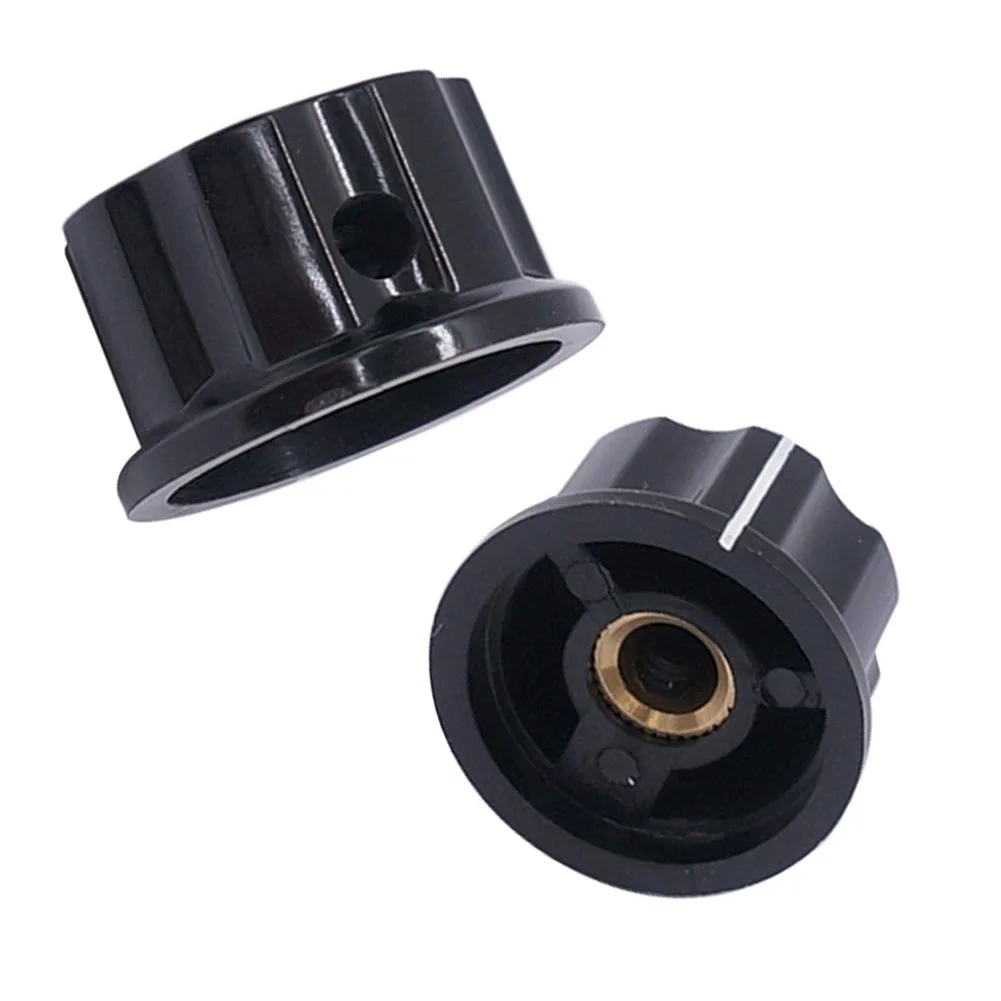 Convenient Electronic Upgrade 10 PCS Potentiometer Knobs 6mm Appropriate Shaft Hole Silver Tone Top Rotary Design Enhancement