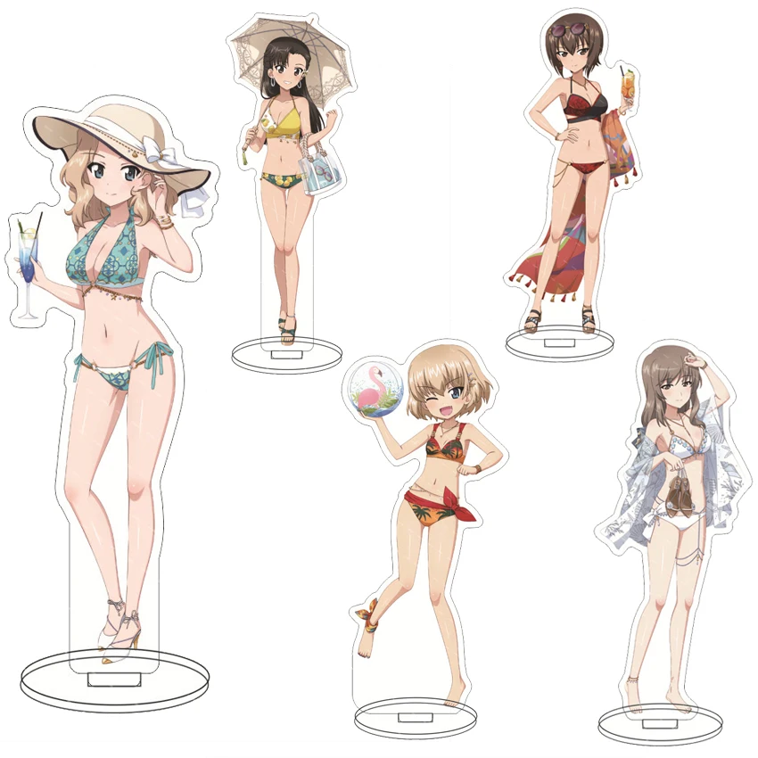 16CM Anime Acrylic Stand GIRLS und PANZER Nishizumi Miho Takebe Saori Isuzu Hana Akiyama Yukari Cos Figure Ornaments Gifts