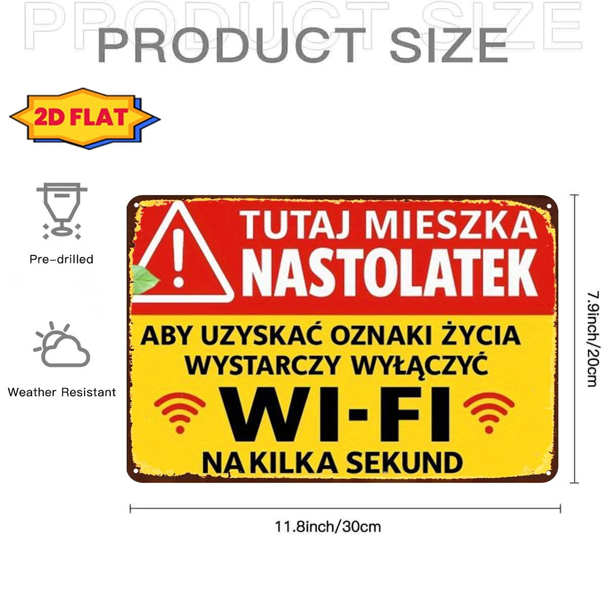 2D Flat, 1pc, Retroteenager Lives Here – Use Wi-Fi for a Few Seconds to Save a Life Metal Iron Sign, Pre-Drilled Holes, Kitchen,