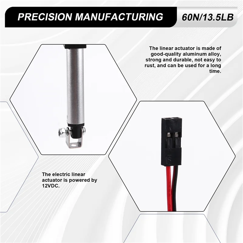 Micro Linear Actuator 1 "จังหวะ,60N/13.5Lb,ความเร็ว 30 มิลลิเมตร/วินาทีมินิไฟฟ้ากันน้ําActuatorมอเตอร์Linear Actuator 12V-AT64