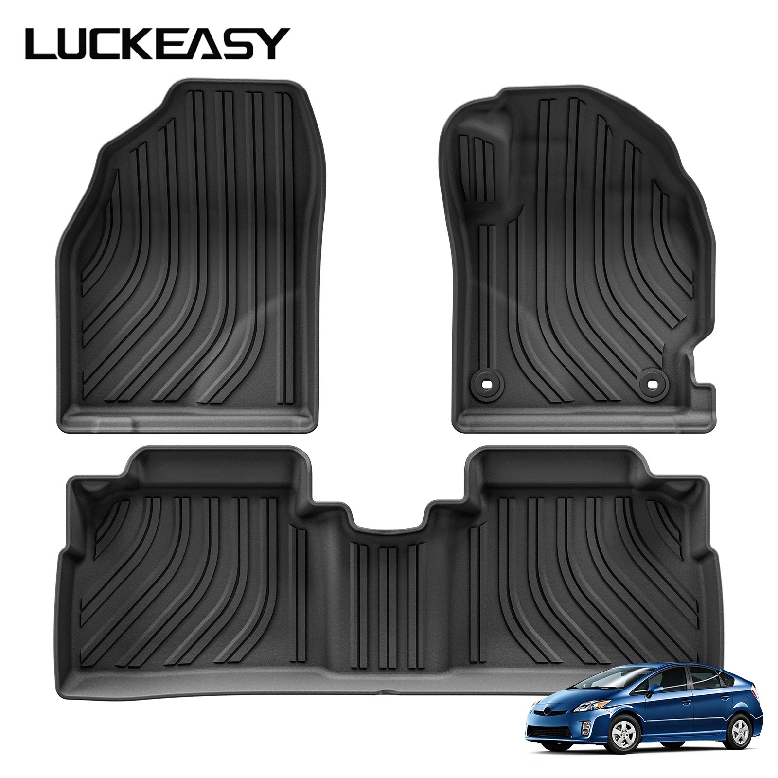 Tapis de sol de voiture LUCKEASY pour Toyota Prius 30 Series 2009-2014 (version essence), tapis de protection, accessoires, doublure de coffre, compatible uniquement avec les véhicules à conduite à droite