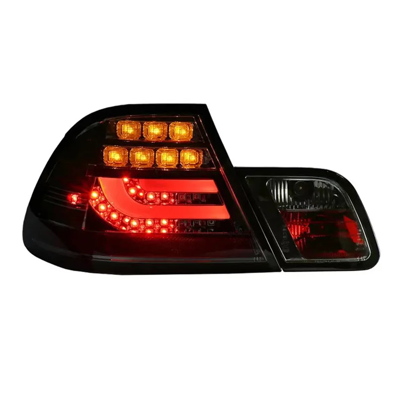 For BMW two door E46 1998-2002 rear light modified smoke four door upgrade all LED rear light turn signal lamp brake lamp