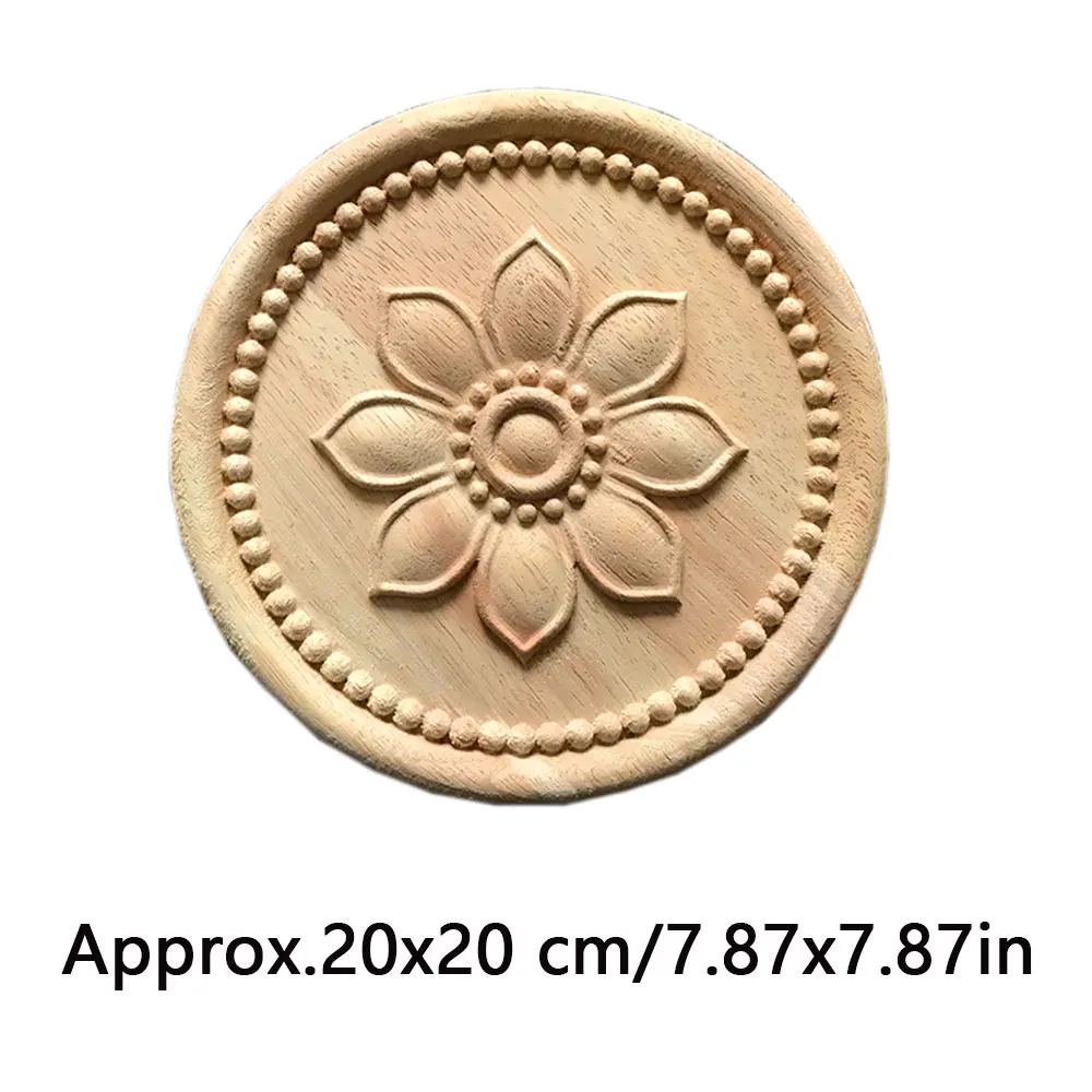 2pcs Vintage Wood Carved Corner Onlay Applique Unpainted Furniture Cabinet Decorative Wooden Decals Miniature Accessories 20cm