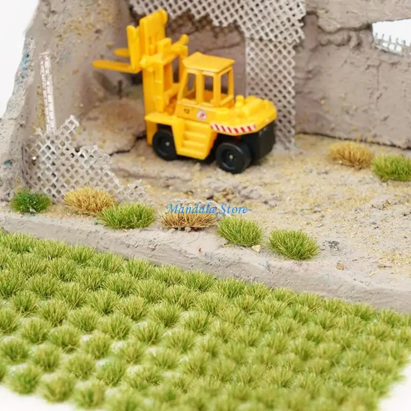 U2JC Plastic Artificial Grass Tufts Set for Realistic Model Dioramas Scenery Train Layouts and Educational DIY Craft Projects