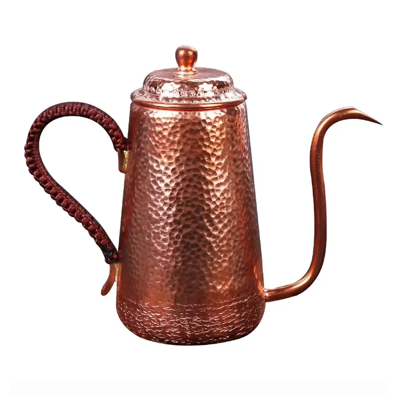Handmade Pure Copper Coffee Pot Traditional Turkish Ibrik Kettle for Home Brewing Stovetop Espresso Maker Durable Kitchenware
