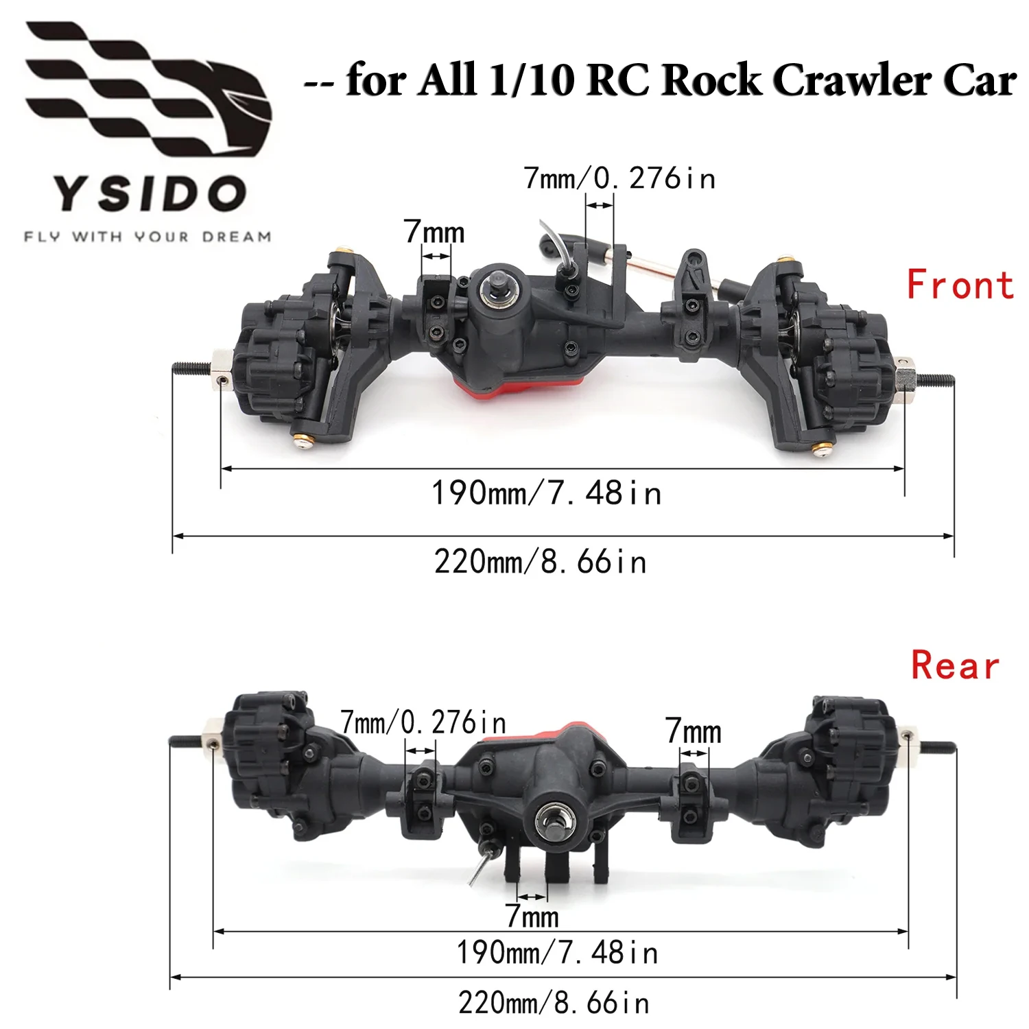 

1/10 RC Rock Crawler Car Upgrades Parts Metal Front and Rear Portal Axles Set for RC Axial Redcat RGT 86100 Traxxas TRX4 TRX-4