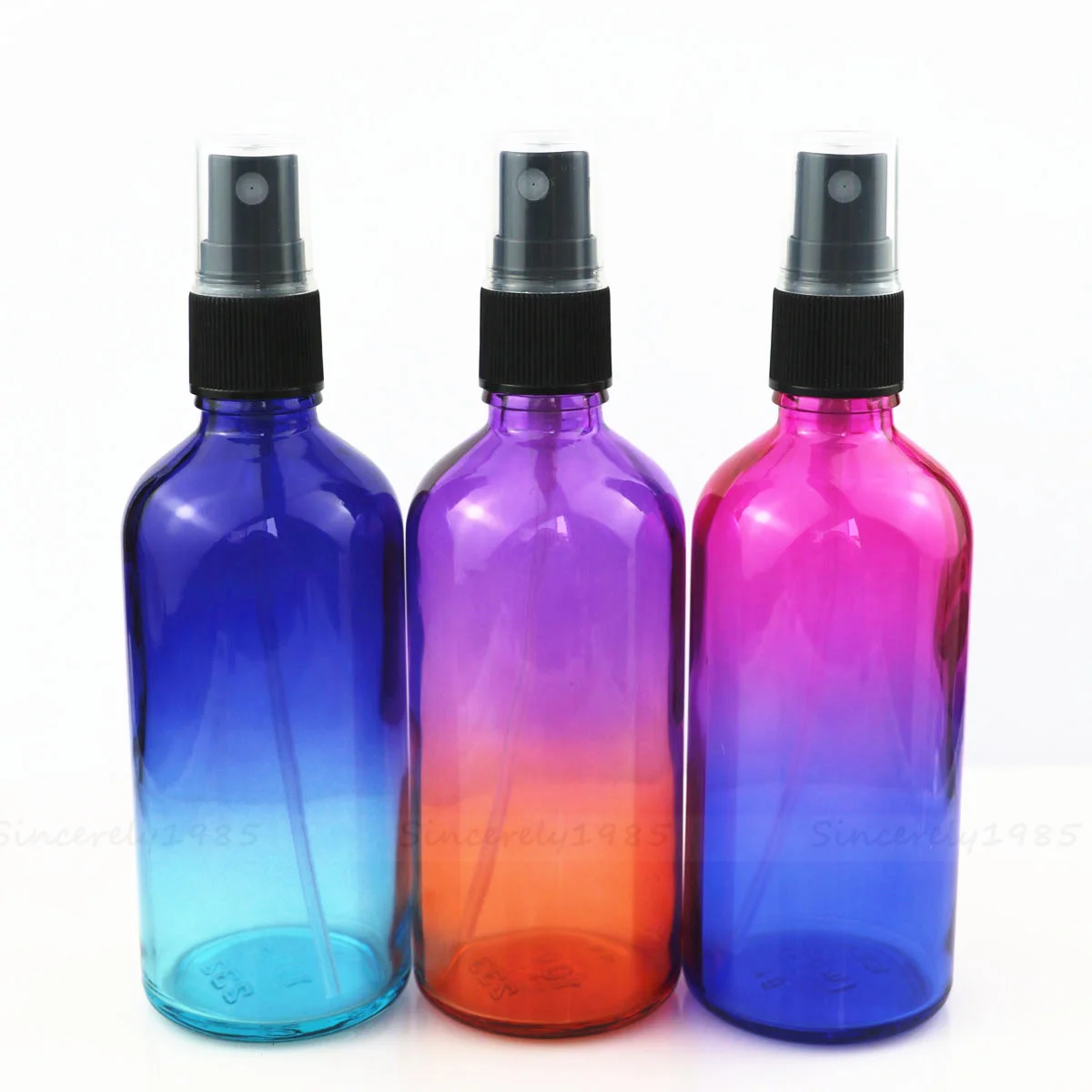 100ml Essential Oil Spray Bottle Fine Mist Perfume Atomizer Refillable Gradient Glass Bottle Empty bottle shampoo Bulk