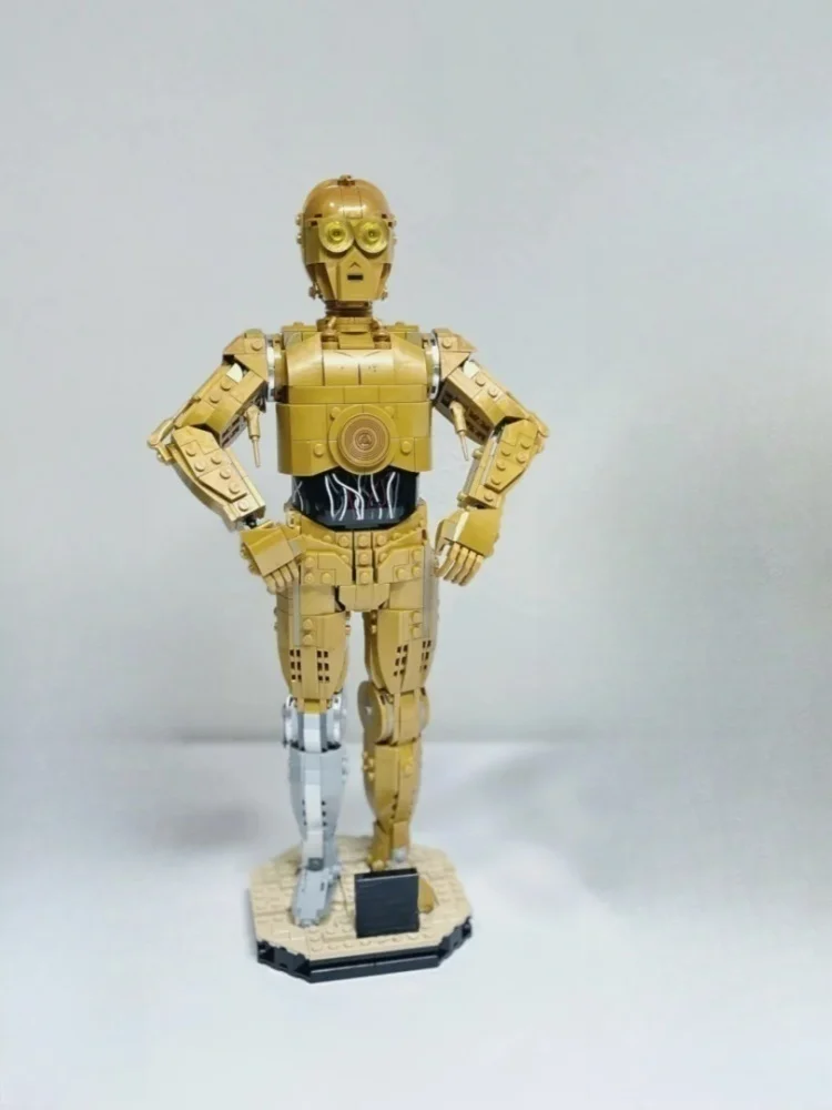 عارضة أزياء ذهبية جديدة من MOC لتزيين المنزل، هدايا العيد للأطفال الأولاد والبنات؛